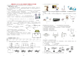 安徽省阜阳十五中九年级物理下学期第五次月考试卷试卷
