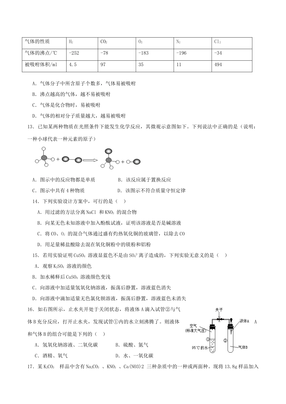 化学学生素质和实验能力竞赛试题(无答案) 试题_第3页