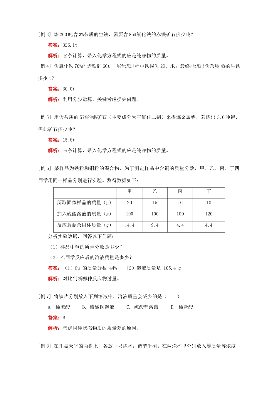 九年级化学铁的性质和钢铁的冶炼知识精讲 人教四年制版试卷_第2页