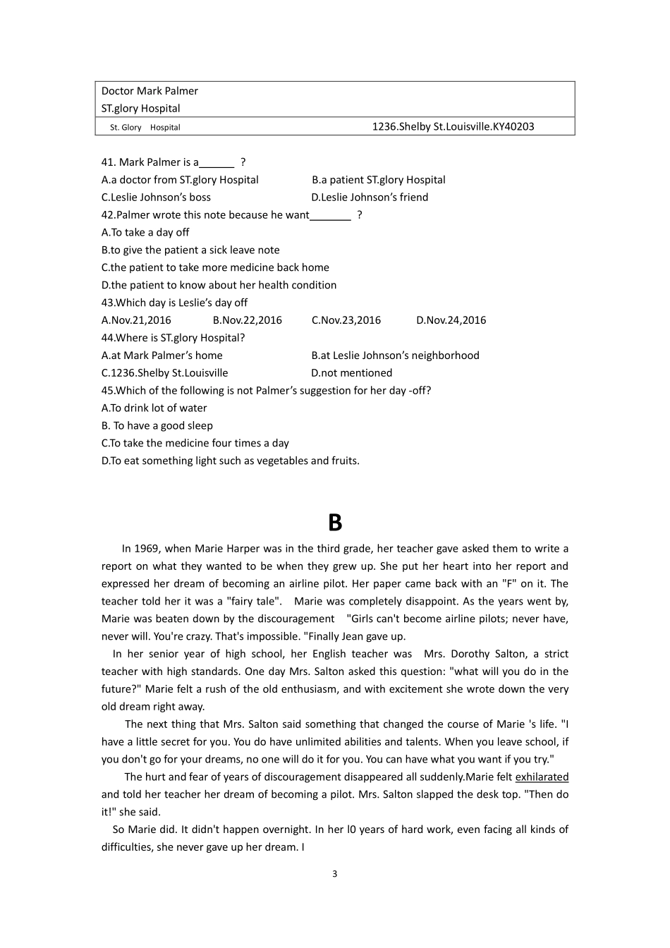山东省滨州市九年级英语上学期期末考试试卷(pdf) 人教新目标版试卷_第3页