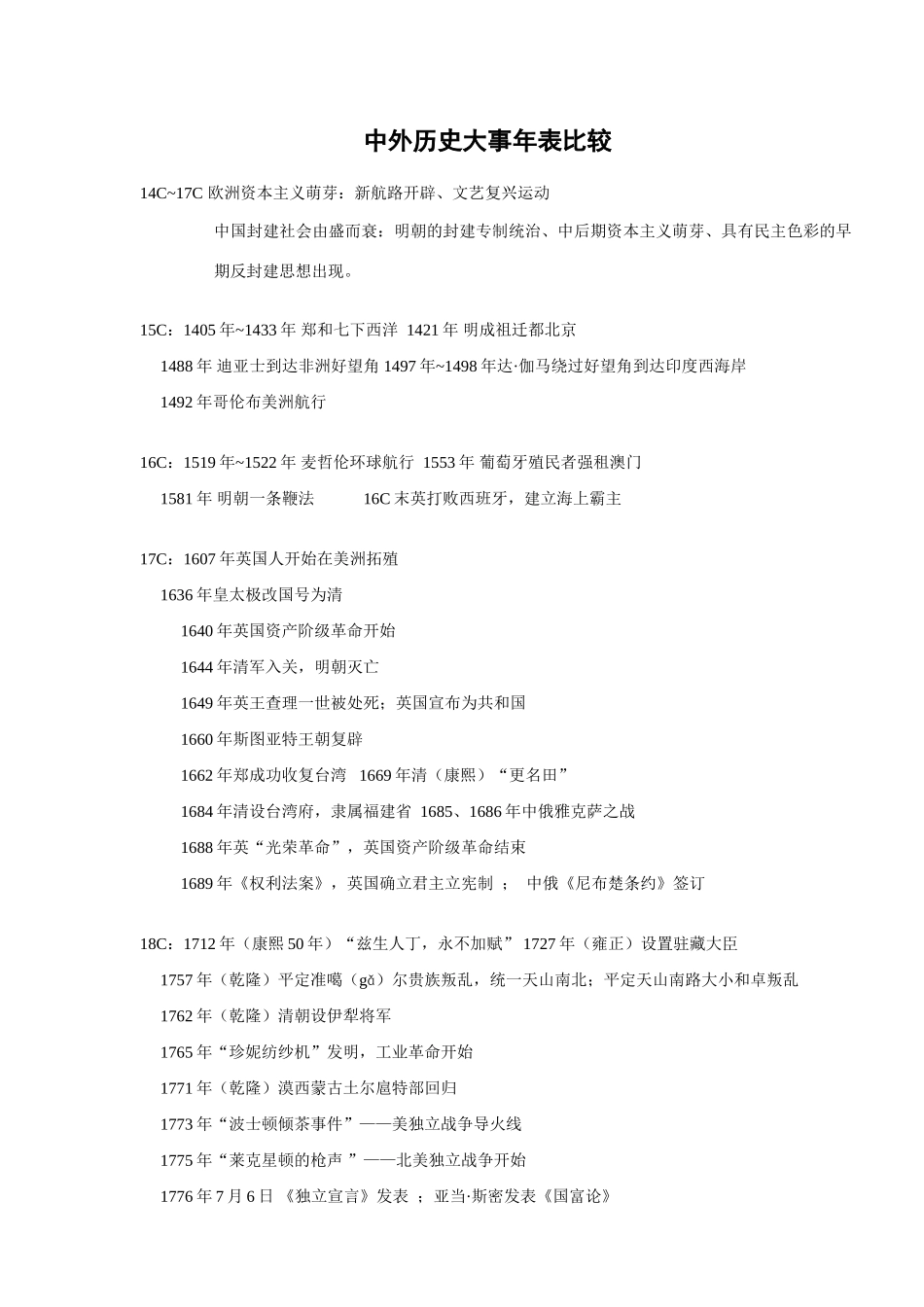 中外历史大事年表比较_第1页