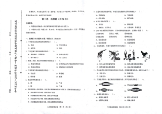 天津市和平区八年级生物上学期期末考试试卷(pdf) 天津市和平区八年级生物上学期期末考试试卷(pdf)新人教版 天津市和平区八年级生物上学期期末考试试卷(pdf)新人教版