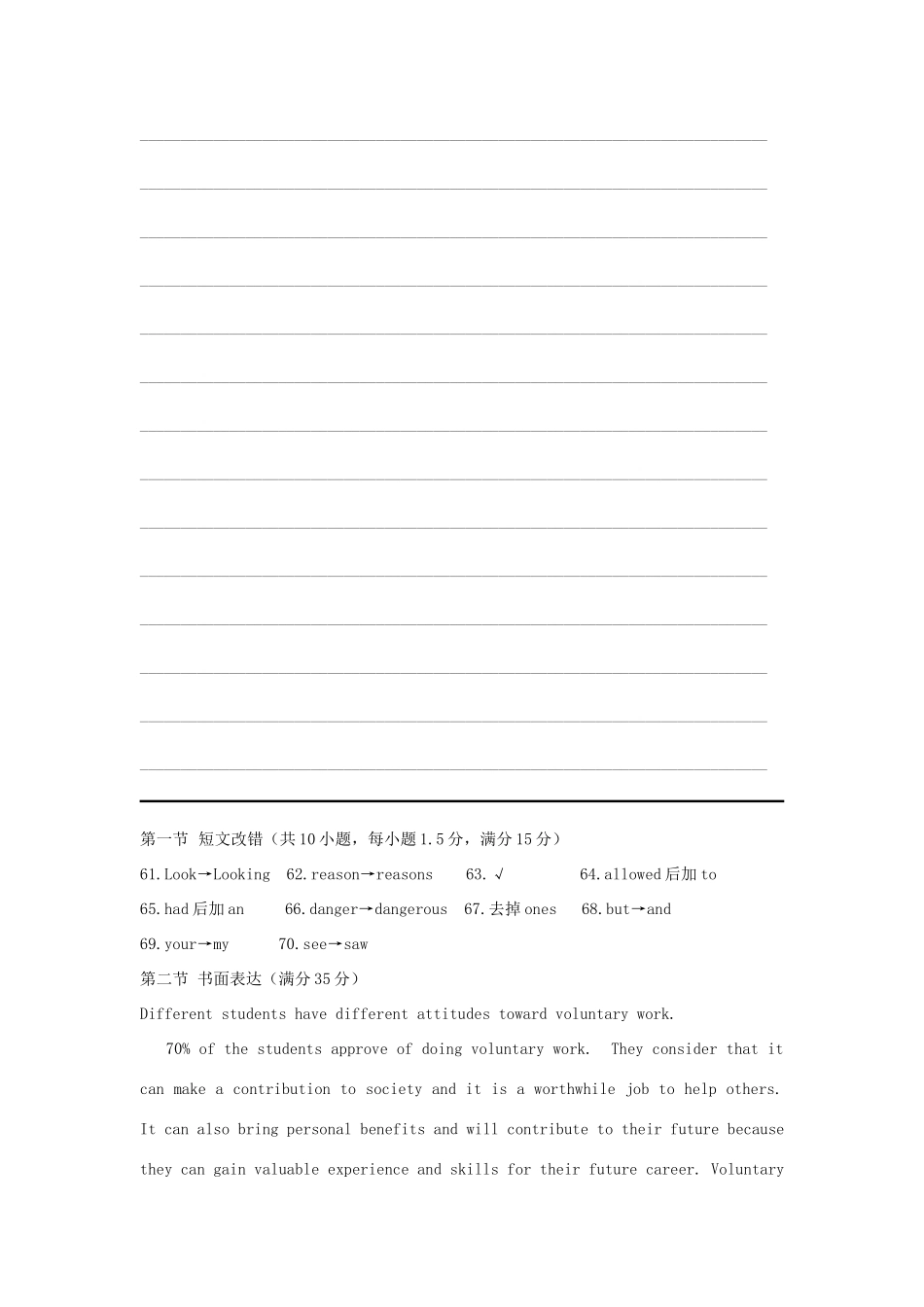 四川省仁寿县城北教学点高三英语二轮复习 专题训练 短文改错书面表达(31)试卷_第2页