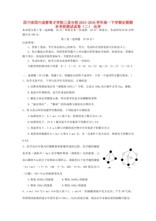 三圣分校高一化学下学期定期期末考前测试试卷（二）-人教版高一全册化学试题