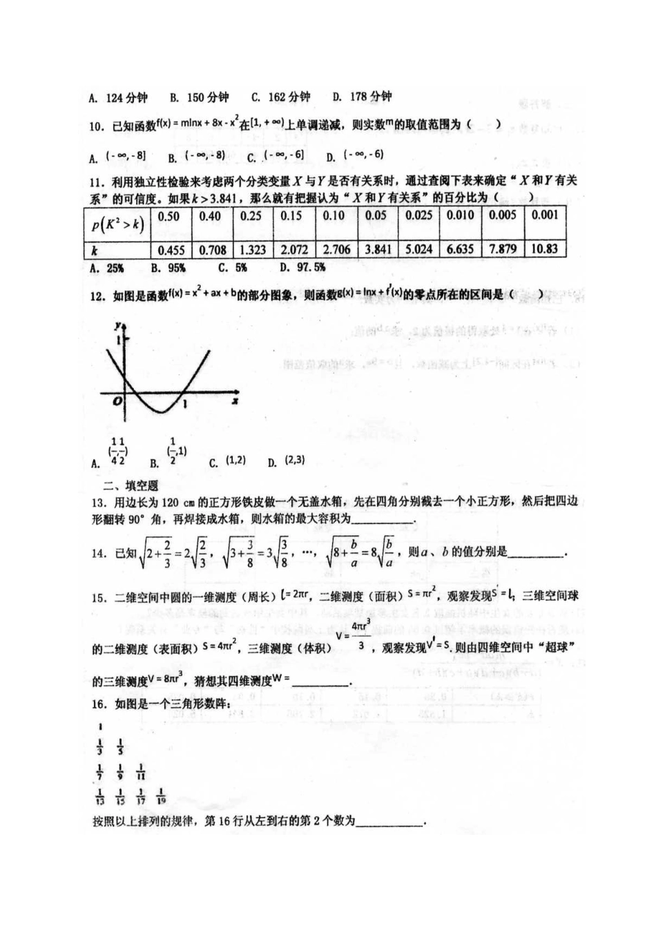 山东省菏泽市 高二数学3月月考试卷(宏志班)文试卷_第2页