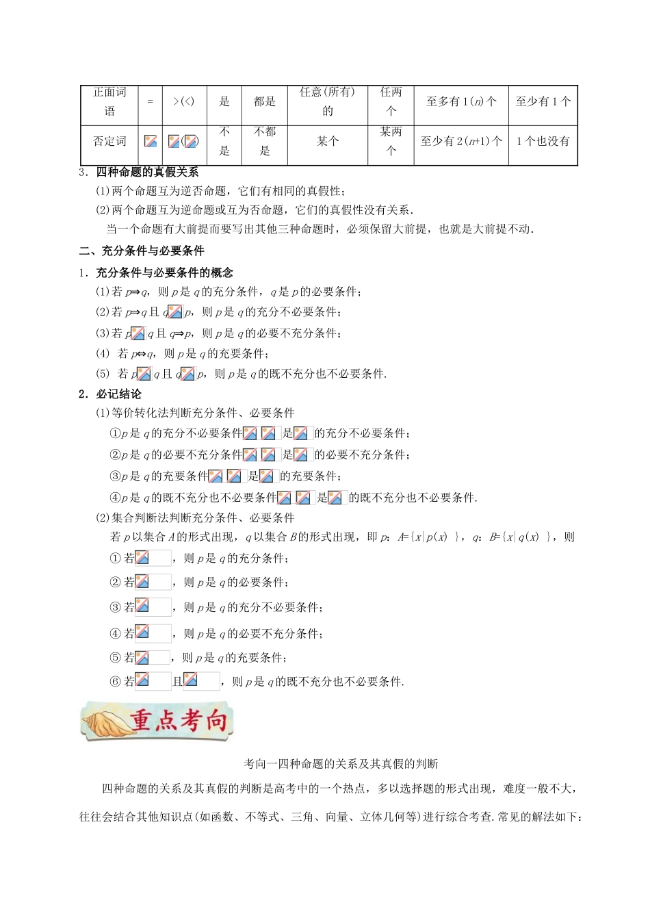 （全国通用）高考数学 考点一遍过 专题02 命题及其关系、充分条件与必要条件（含解析）文-人教版高三全册数学试题_第2页