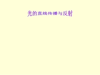 光的直线传播与反射
