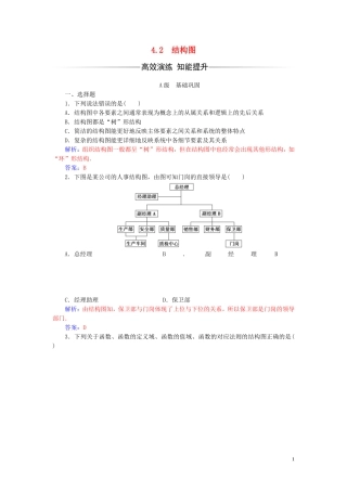 高中数学 第四章 框图 4.2 结构图练习 新人教A版选修1-2-新人教A版高二选修1-2数学试题