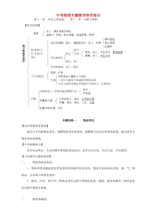 中考物理专题辅导热学部分 上海科技版试卷