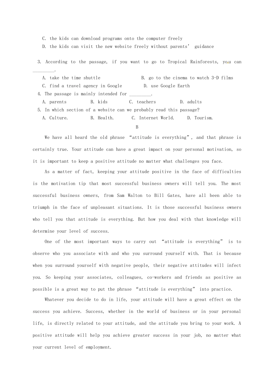 山西省太原市清徐县 高二英语下学期第一次调研考试试卷试卷_第2页