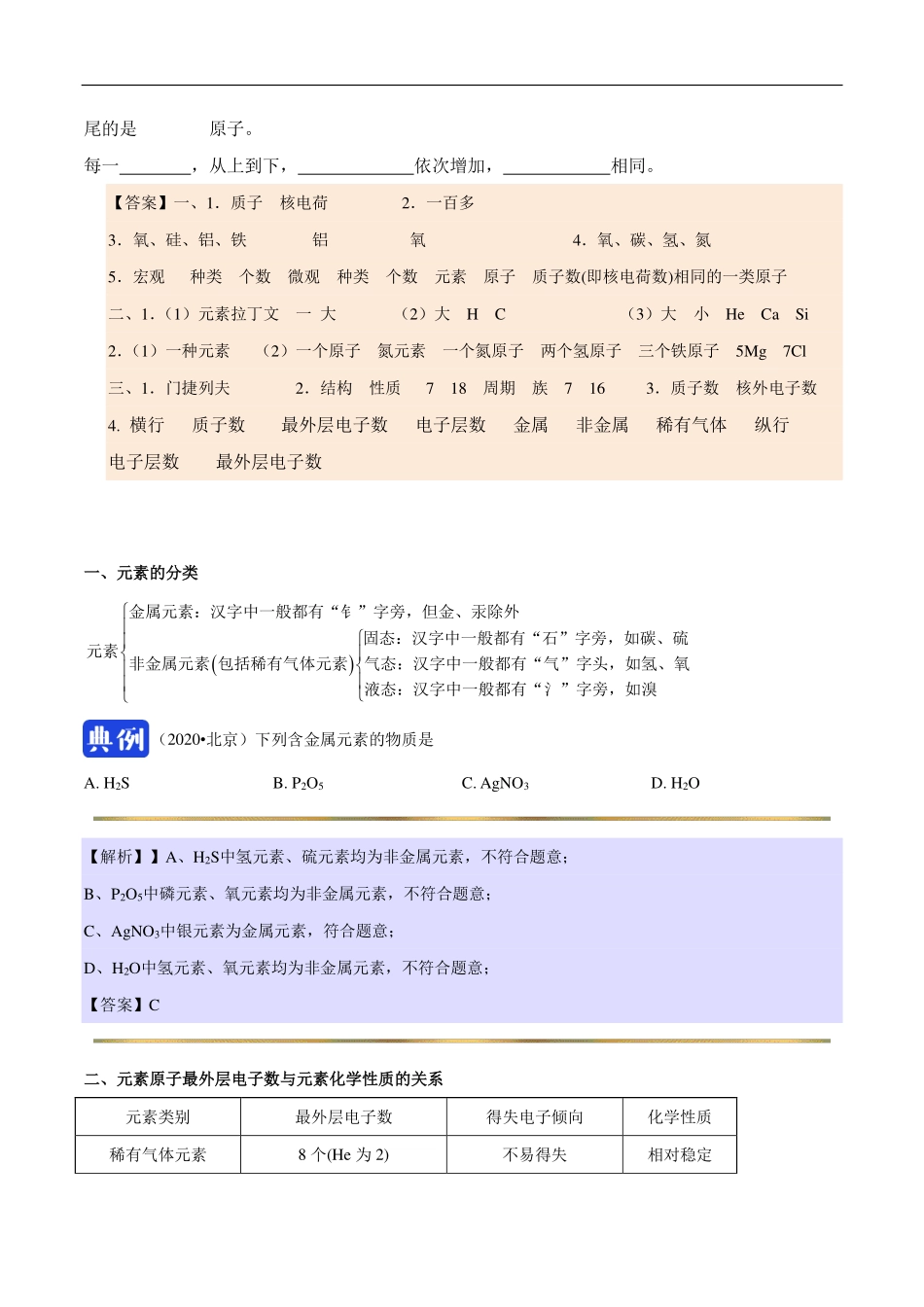 九年级化学上册 同步解析与测评(上)元素(pdf)(新版)新人教版试卷_第3页