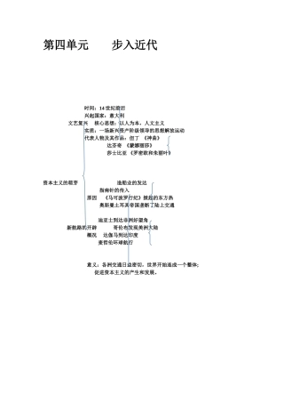 九年级历史上册第四单元
