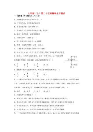 九年级数学上册 第25章(概率)水平测试卷 人教新课标版试卷