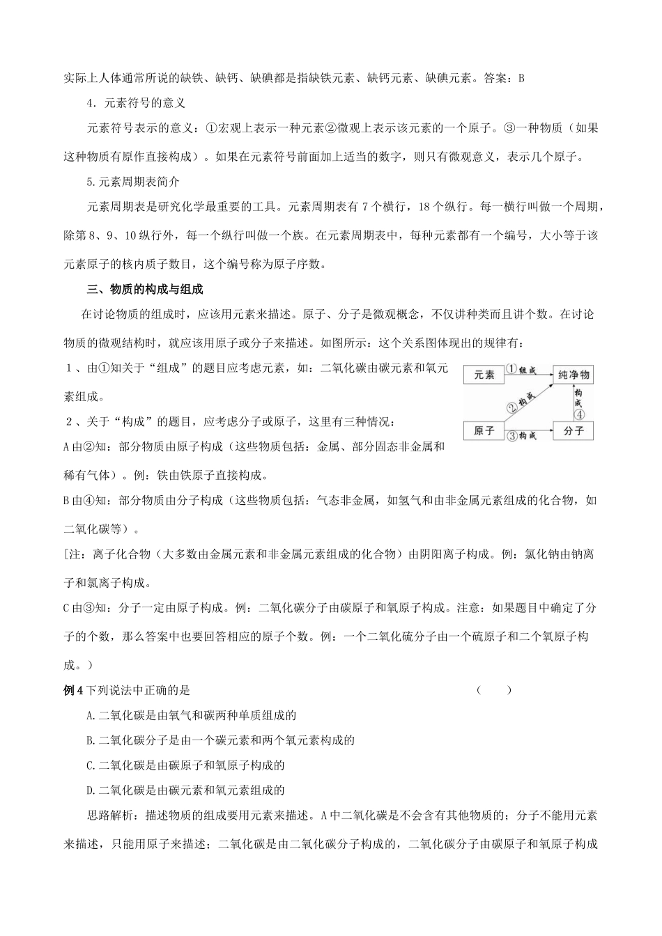 九年级化学 第四单元物质构成的奥秘知识梳理 人教新课标版试卷_第3页