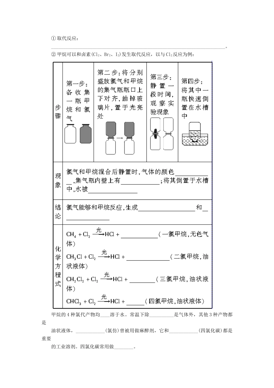 高中化学 第三章 第1节 第1课时 有机化合物的性质课后作业 鲁科版必修2-鲁科版高一必修2化学试题_第2页