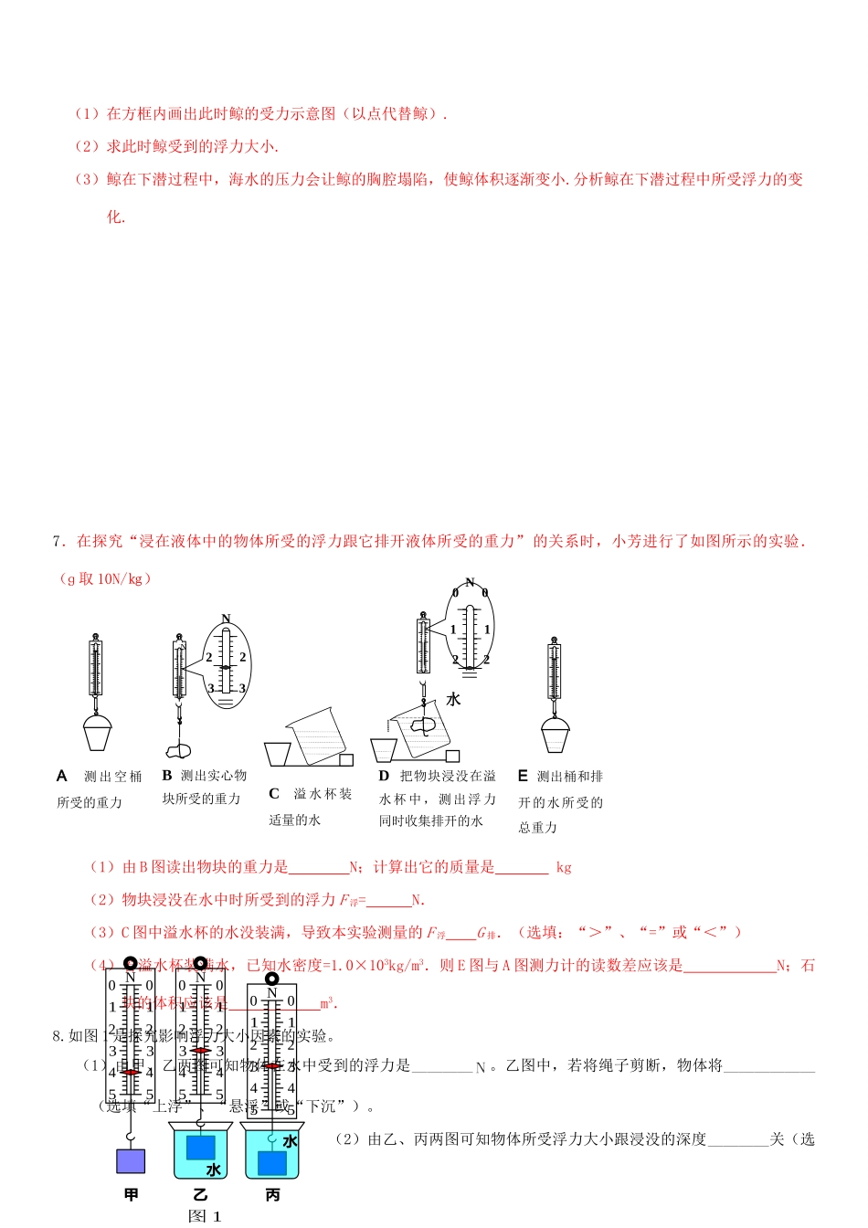 中考物理总复习 第十三章 浮力基础突破试卷_第2页