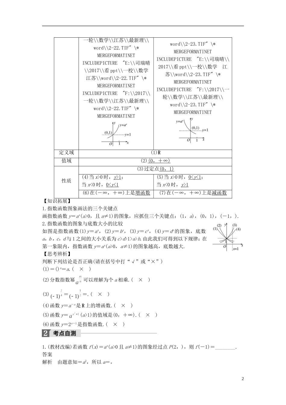 （江苏专用）高考数学大一轮复习 第二章 函数概念与基本初等函数I 2.5 指数与指数函数教师用书 理 苏教版-苏教版高三全册数学试题_第2页