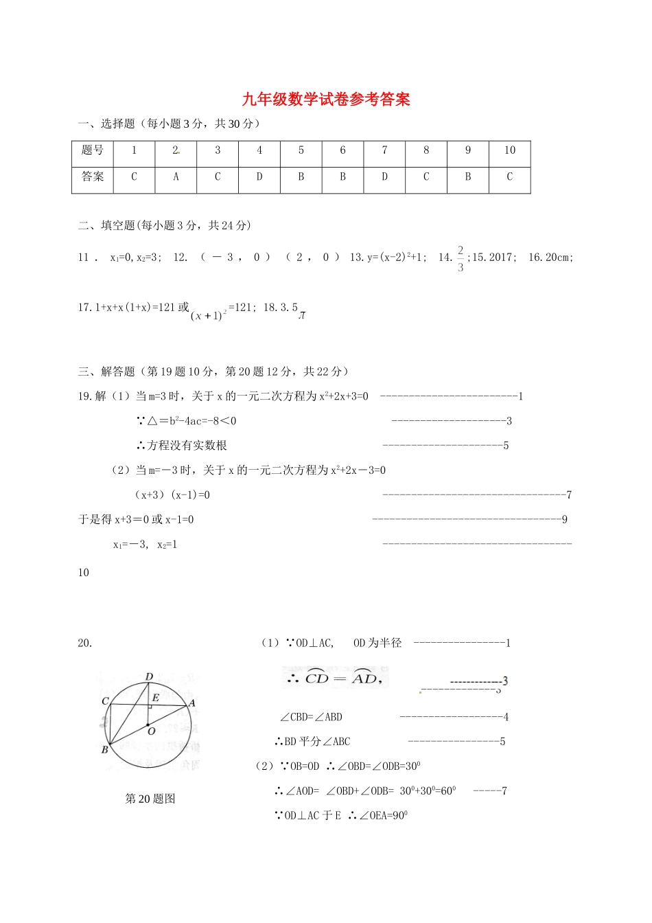 九年级数学上学期期末考试试卷答案 辽宁省抚顺市抚顺县九年级数学上学期期末考试试卷(pdf)_第1页