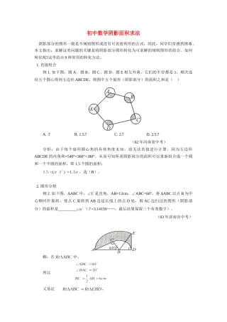 初中数学阴影面积求法专题辅导 试题