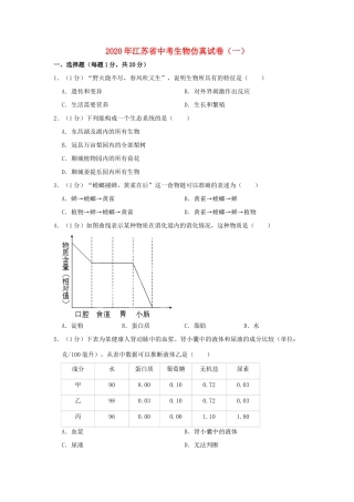中考生物仿真试卷(一)试卷
