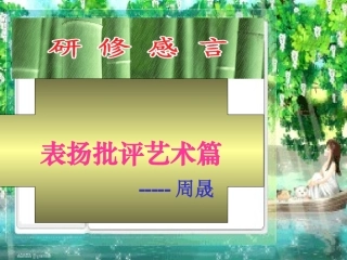 表扬批评艺术