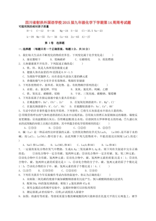 九年级化学下学期第14周周考试卷 新人教版试卷