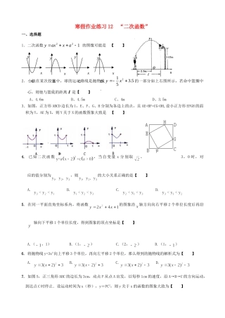 九年级数学寒假作业试卷(12) 新人教版试卷