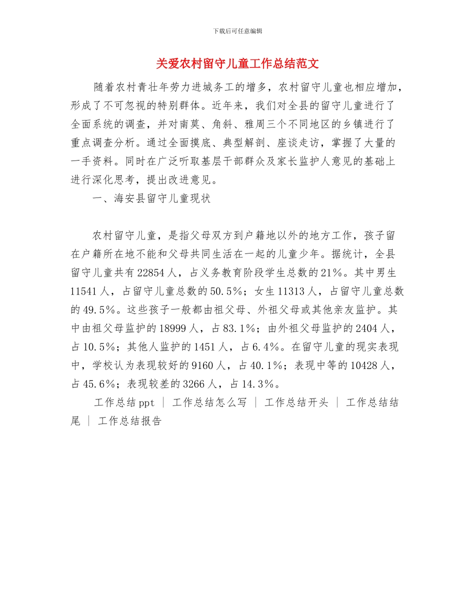 关爱儿童演讲稿范文与关爱农村留守儿童工作总结范文汇编_第3页