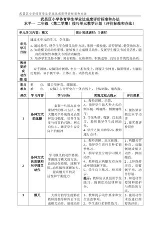 水平一二年级横叉单元计划