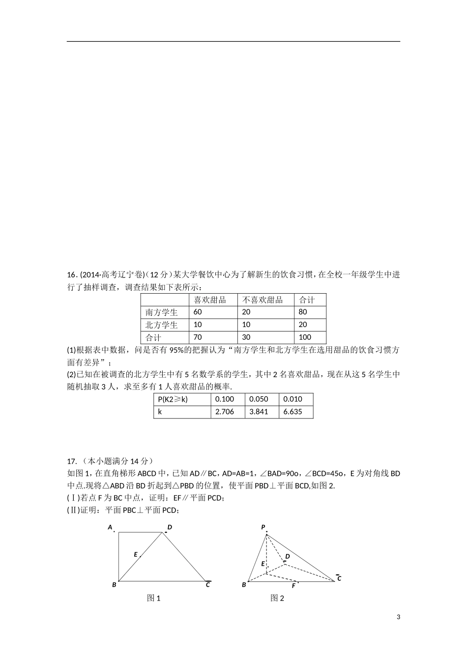 高二数学下学期第2周测试试题 文-人教版高二全册数学试题_第3页