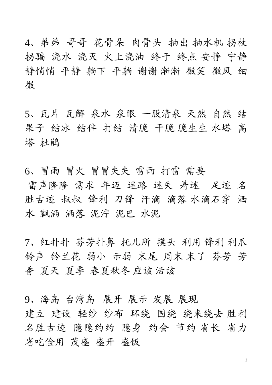 第四册听写词语盘点_第2页