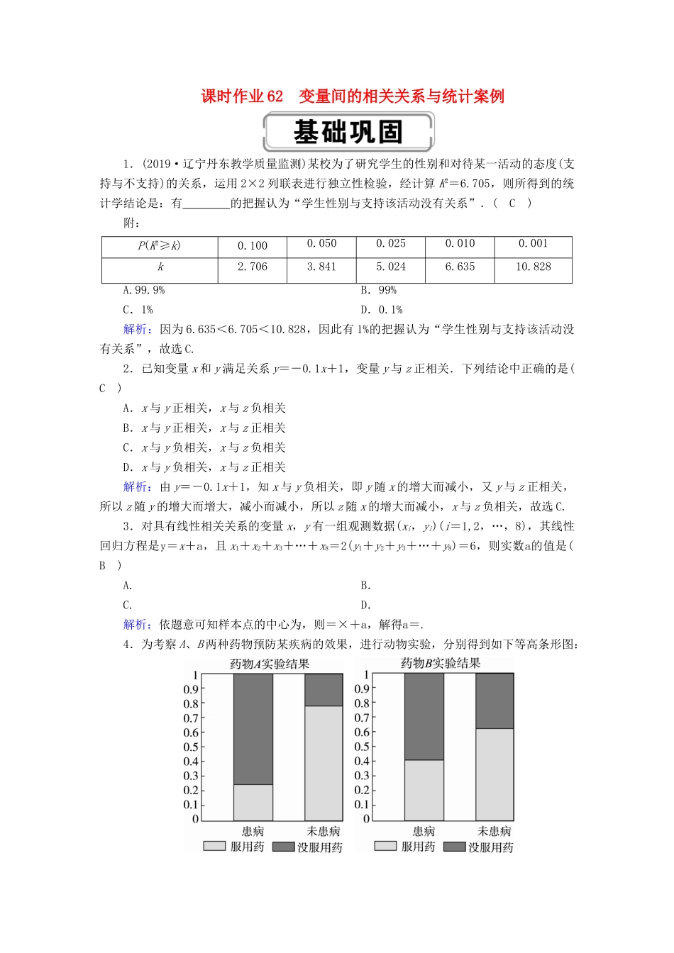 高考数学总复习 第九章 算法初步、统计、统计案例 课时作业62 理（含解析）新人教A版-新人教A版高三全册数学试题_第1页
