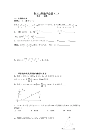 初三数学分层讲义