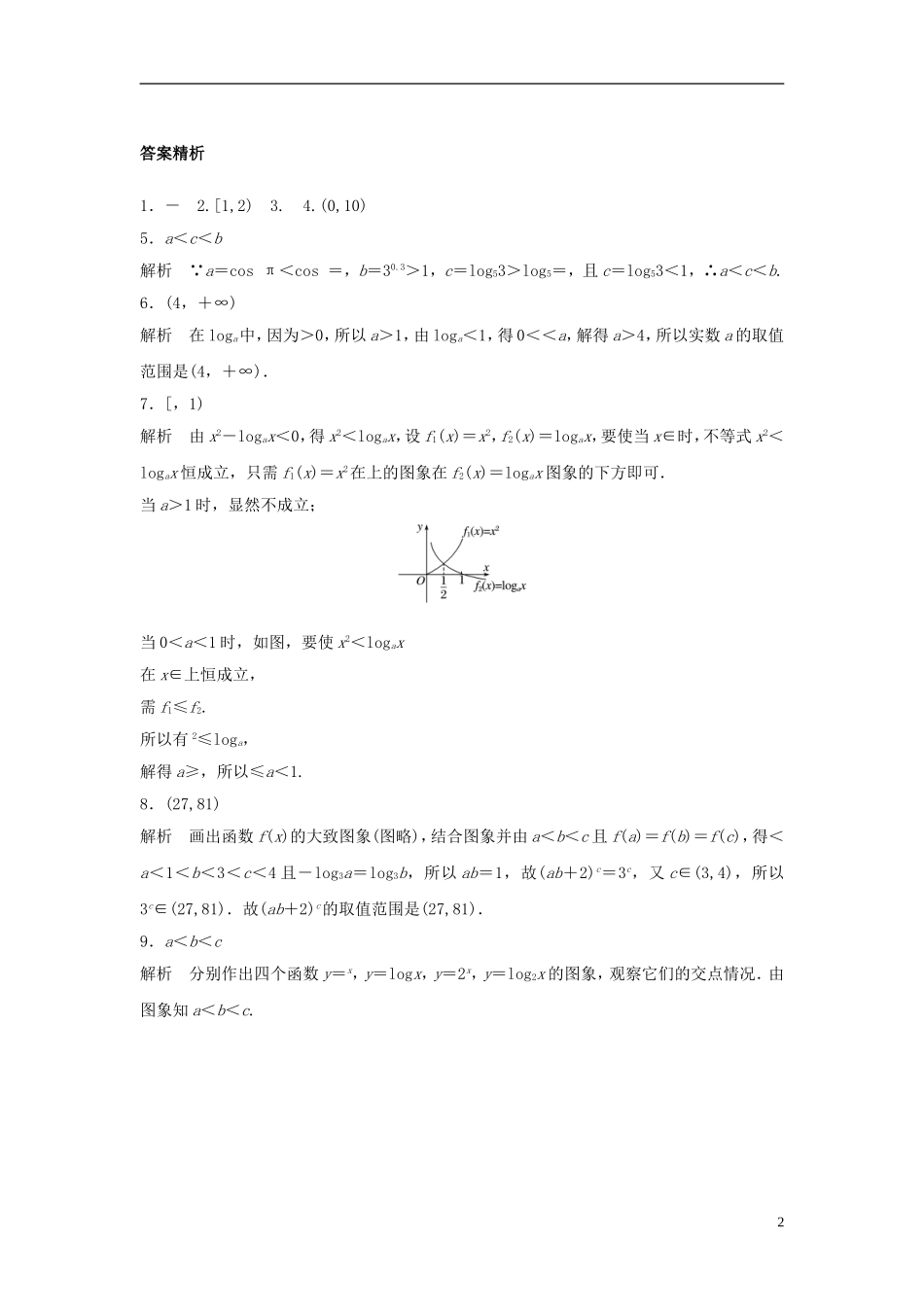 （江苏专用）高考数学专题复习 专题2 函数概念与基本初等函数 第12练 对数函数练习 文-人教版高三全册数学试题_第2页