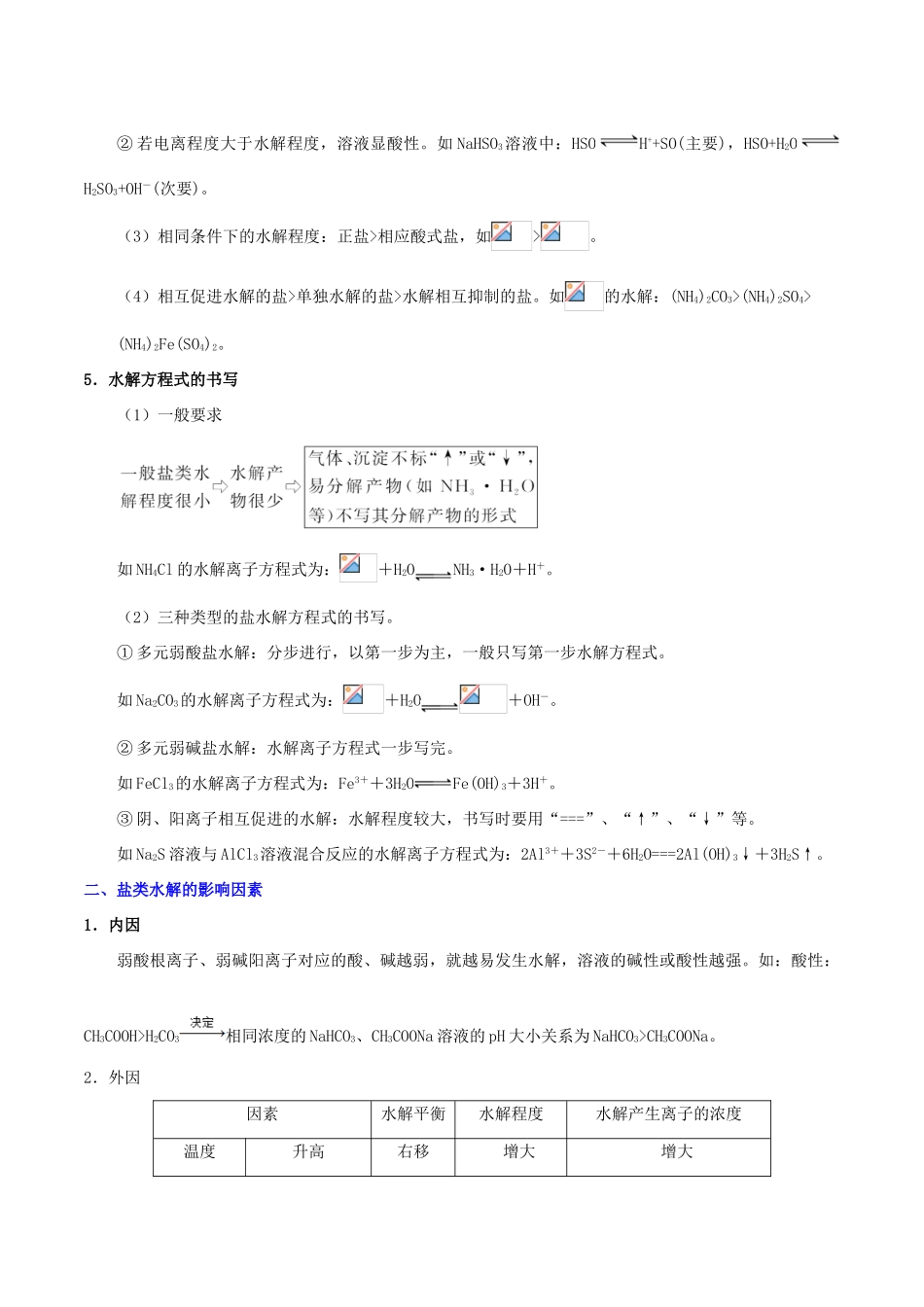 浙江省备战高考化学 一遍过考点15 盐类的水解（含解析）-人教版高三全册化学试题_第2页