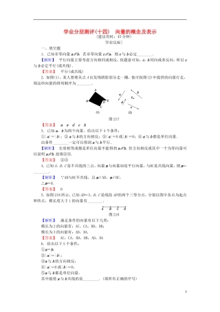 高中数学 第二章 平面向量 2.1 向量的概念及表示学业分层测评 苏教版必修4-苏教版高二必修4数学试题