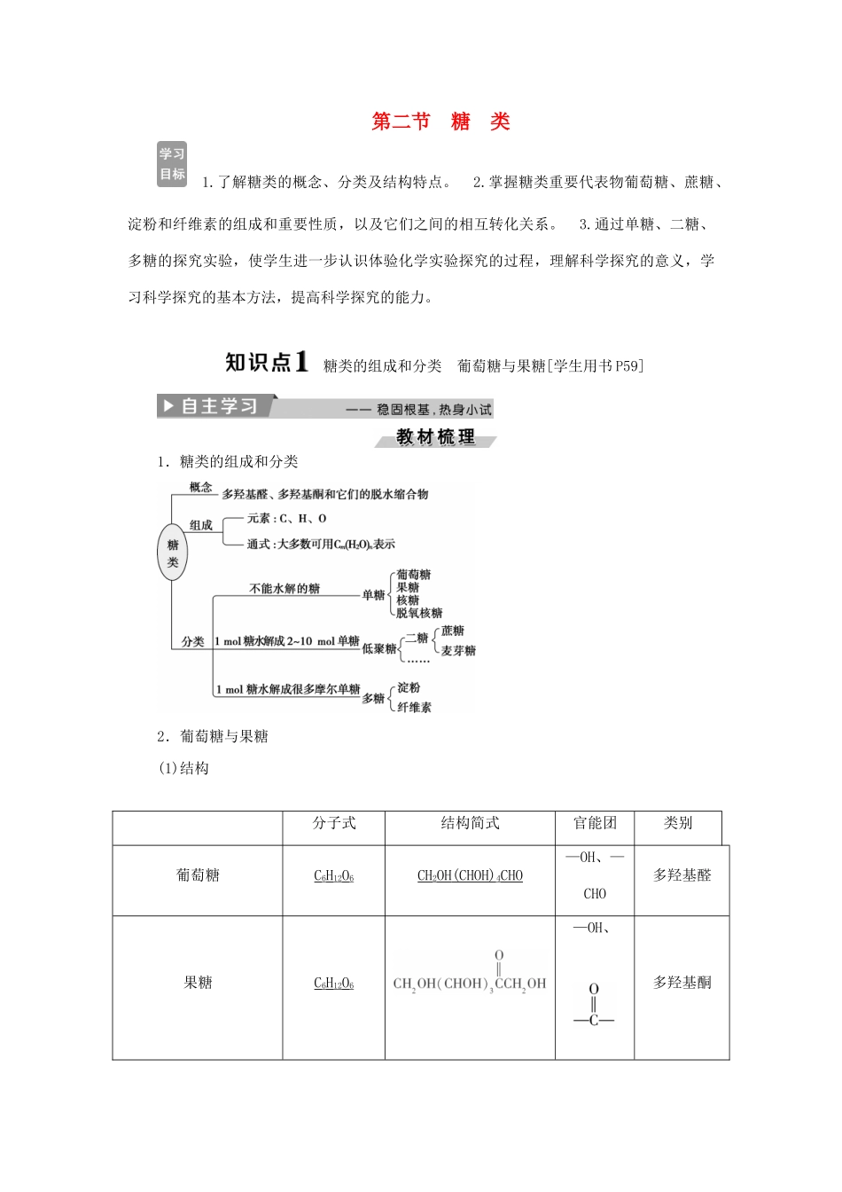 高中化学 第四章 生命中的基础有机物质 第二节 糖类精选新题 新人教版选修5-新人教版高二选修5化学试题_第1页