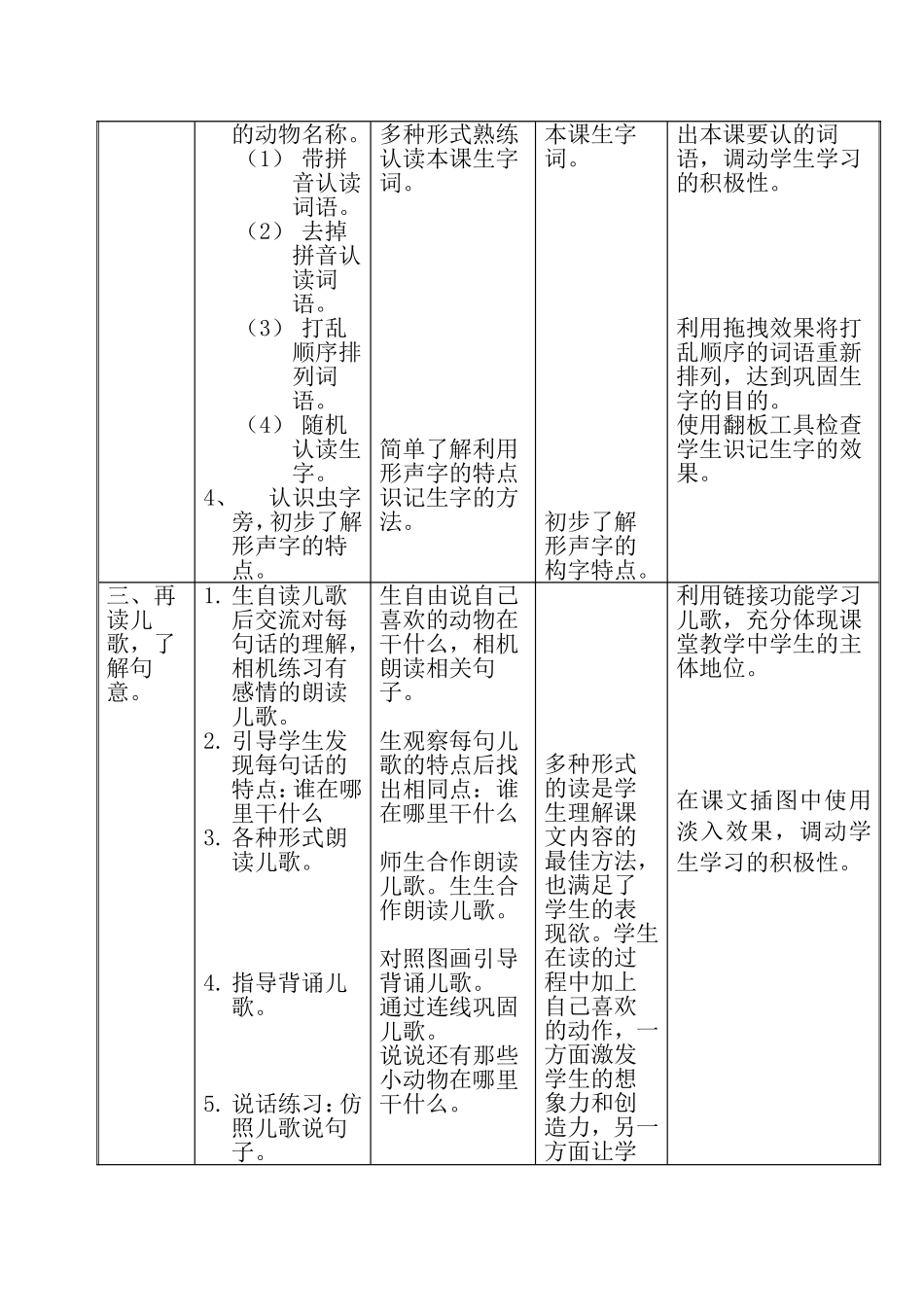 一年级下学期识字四教学设计_第3页