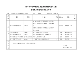 解西信息技术能力提升工程校本研修课程表