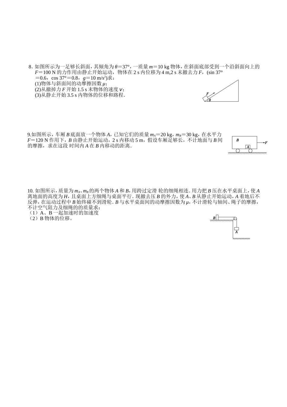 高三物理周考(牛顿定律）_第2页