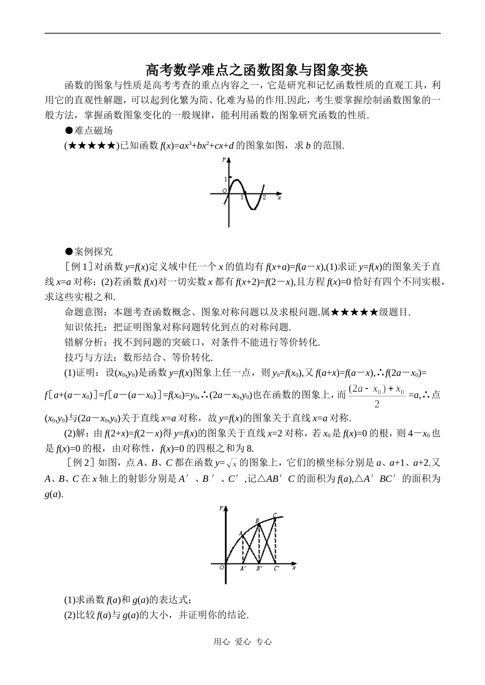 高考数学难点之函数图象与图象变换_第1页