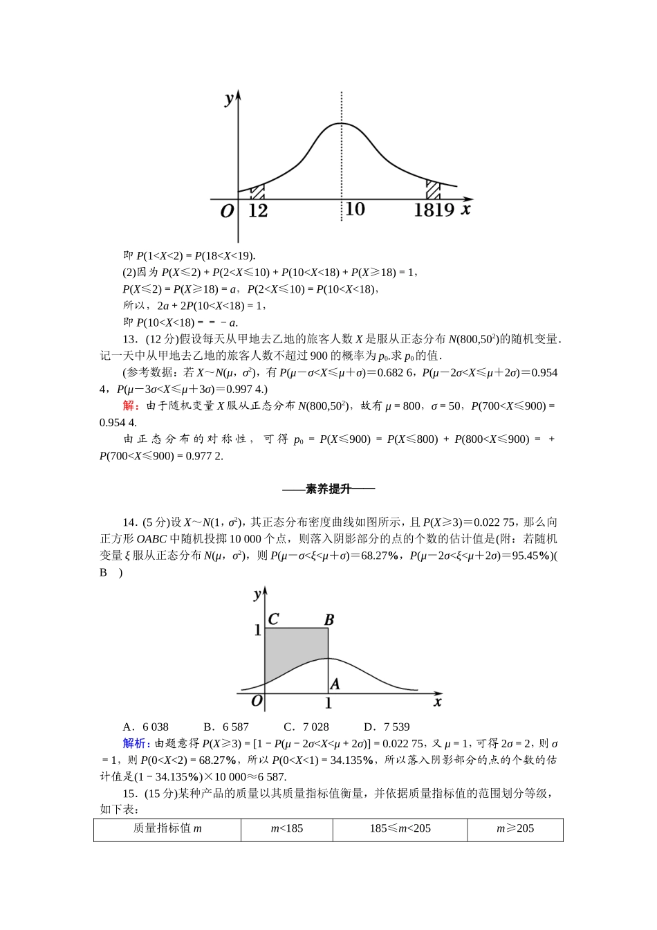 高中数学 第二章 随机变量及其分布 2.4 正态分布课时作业（含解析）新人教A版选修2-3-新人教A版高二选修2-3数学试题_第3页
