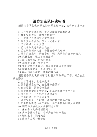 消防安全队队魂标语