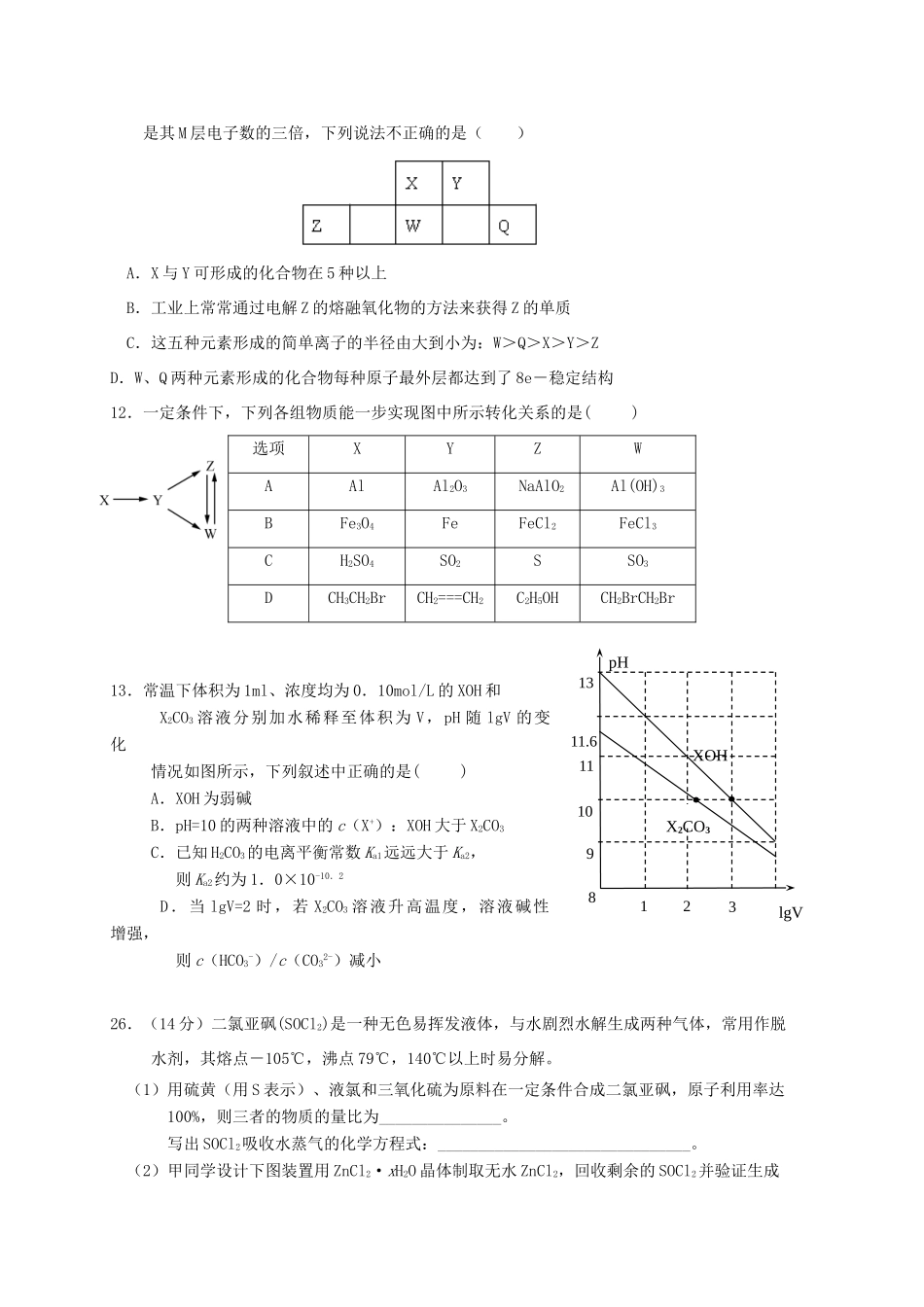 江西省南昌市十校高三化学第二次模拟突破冲刺试题（六）-人教版高三全册化学试题_第2页