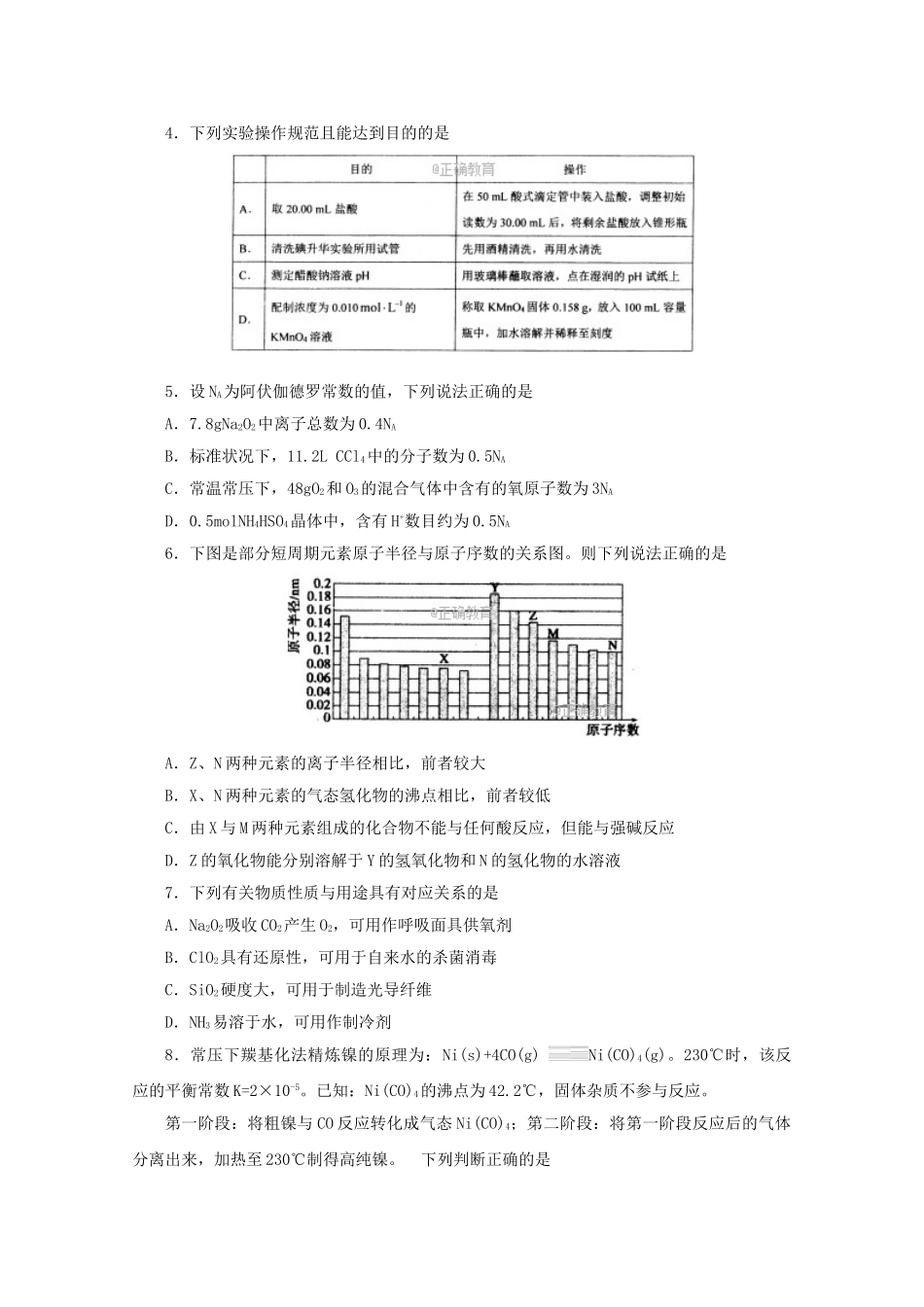 山东省高三化学第一次诊断性考试试题-人教版高三全册化学试题_第2页