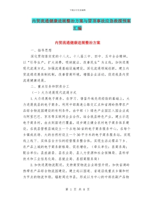 内贸流通健康发展整治方案与冒顶事故应急救援预案汇编
