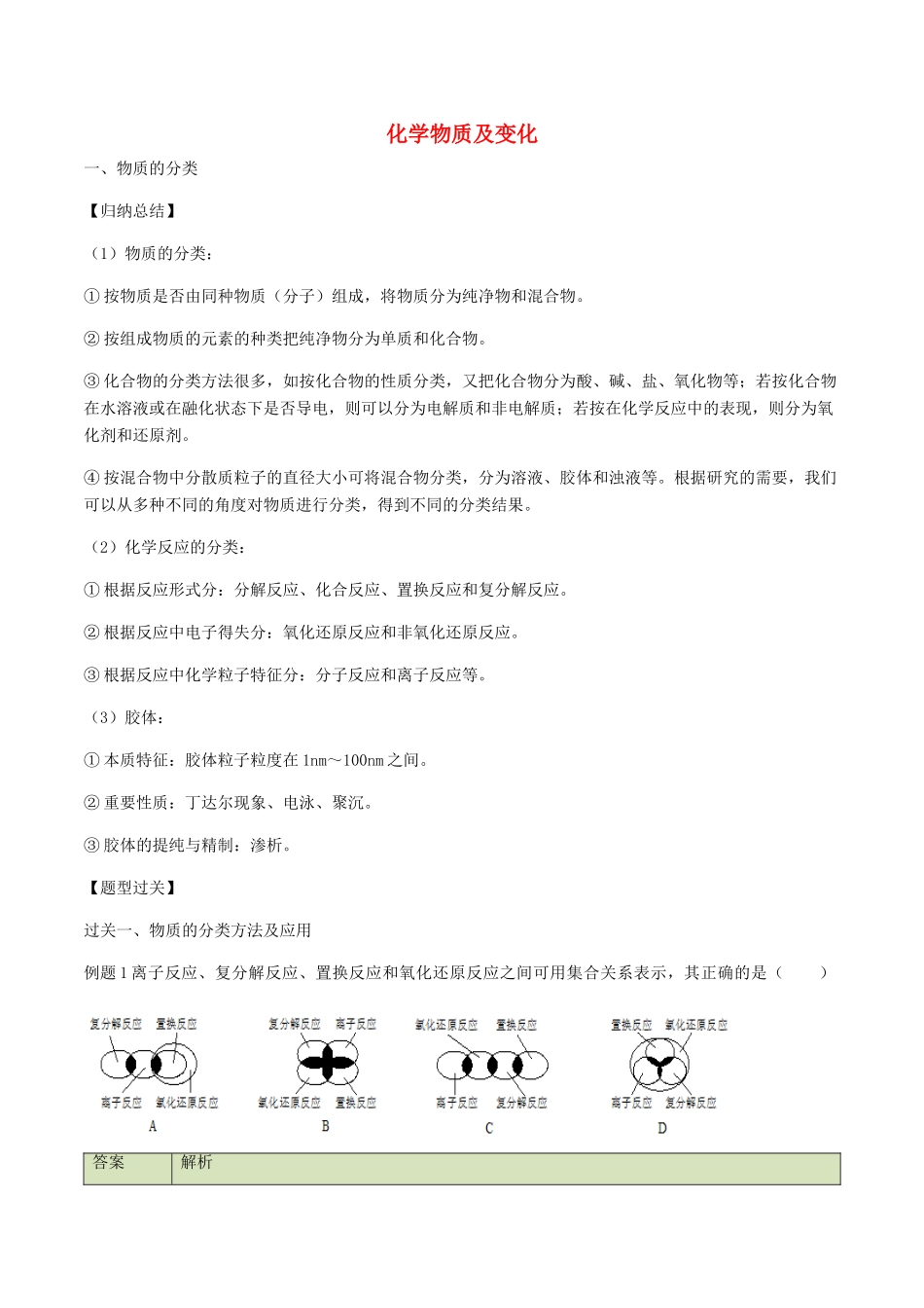 高中化学 第二章 化学物质及变化章末复习 新人教版必修1-新人教版高一必修1化学试题_第1页