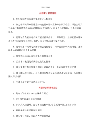 内部审计职责说明