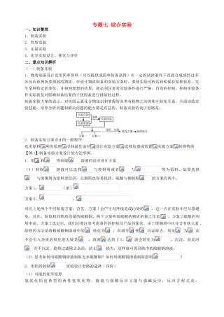 北京市高三化学二轮复习指导 第五部分 化学实验基础 专题七 综合实验-人教版高三全册化学试题
