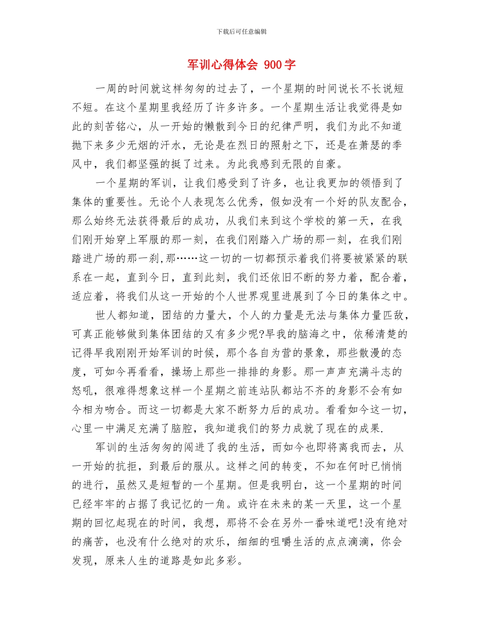 军训心得体会-400字与军训心得体会-900字汇编_第3页